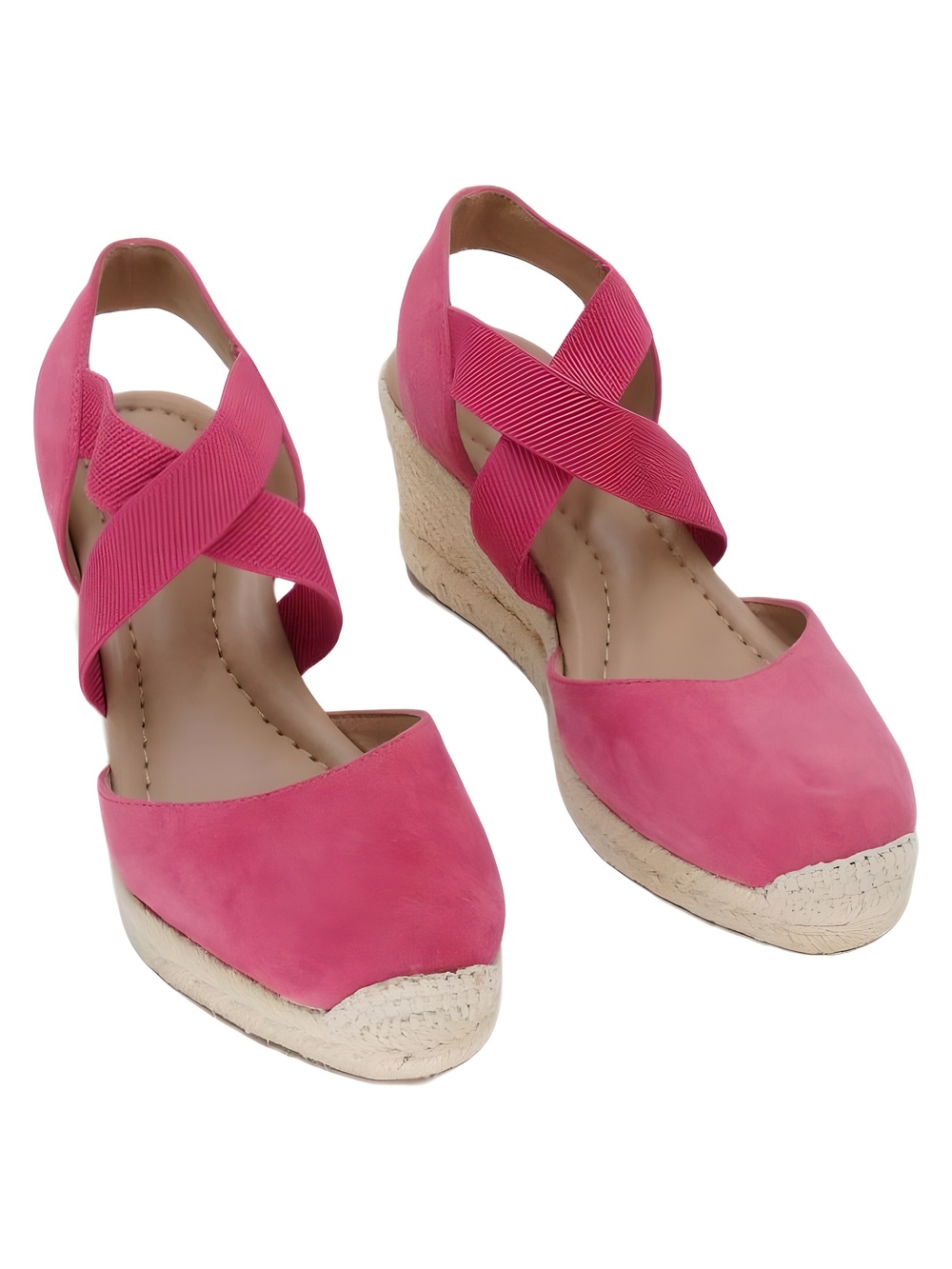 Easy Spirit Meza Neon Pink Suede Casual Sandals Size 6.5M